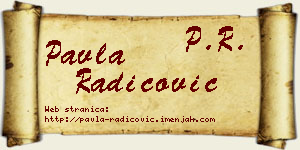 Pavla Radicović vizit kartica